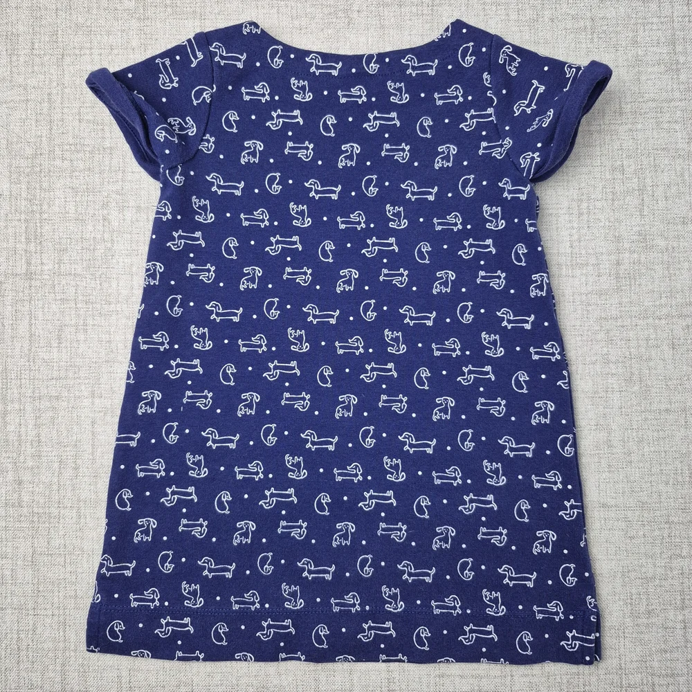 Gymboree 2T Preppy Puppy Navy Dachshund Doxie Dog Sweatshirt Dress